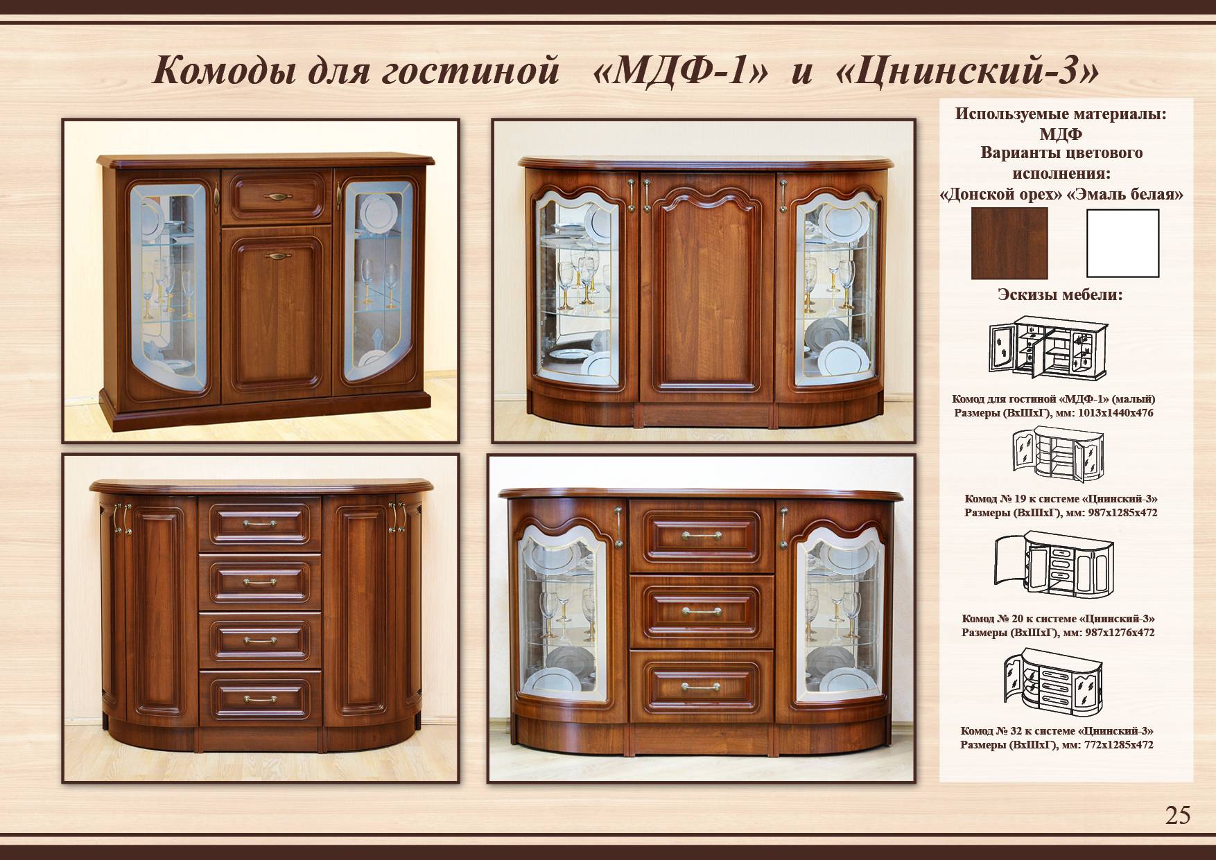 комод с витражными стеклами и без них  от стенки Цнинский 3
